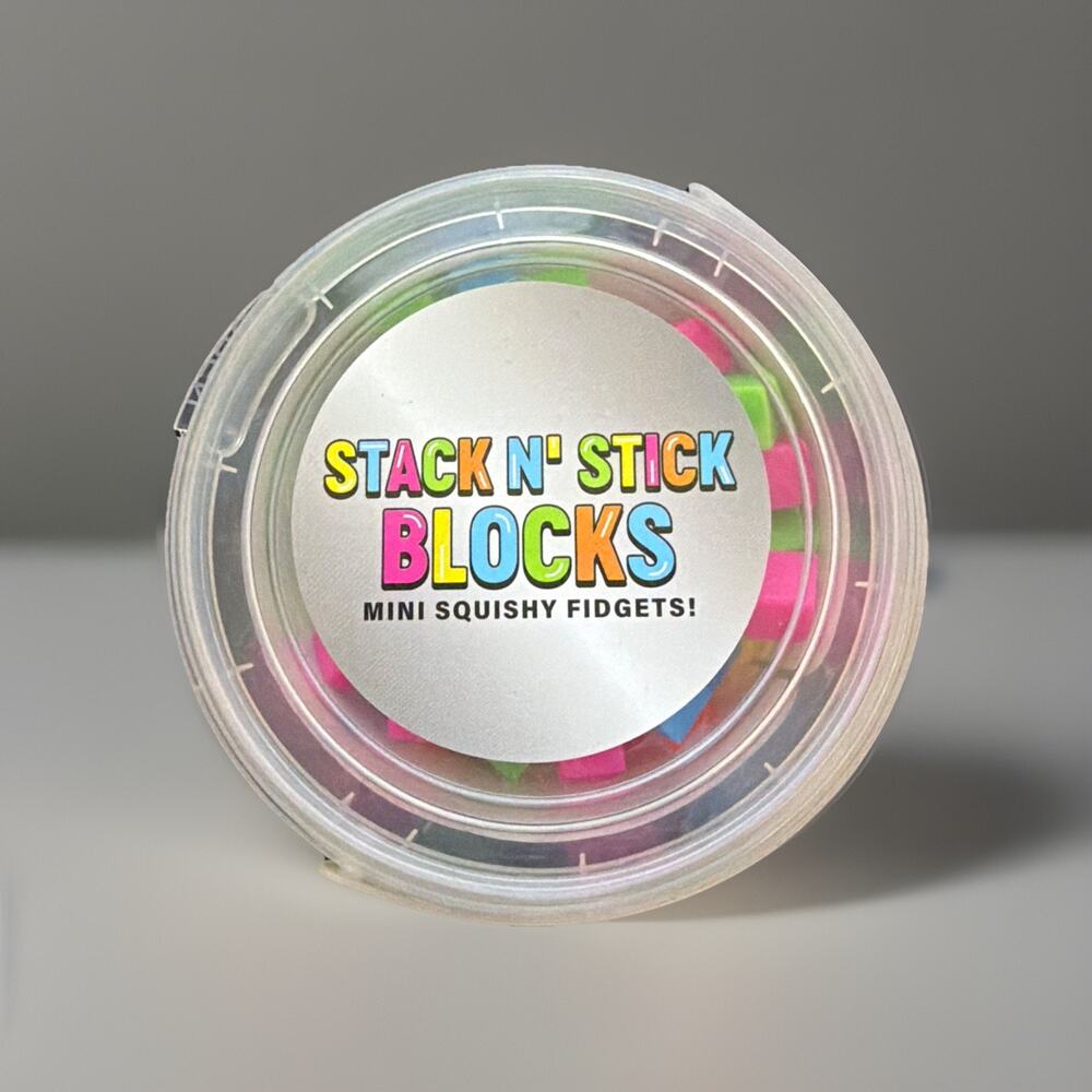🔥Crazy Fun Stack N' Stick Blocks 125pc Tub STEM Squish Fidget Toy BNWT🔥 - Picture 2 of 2